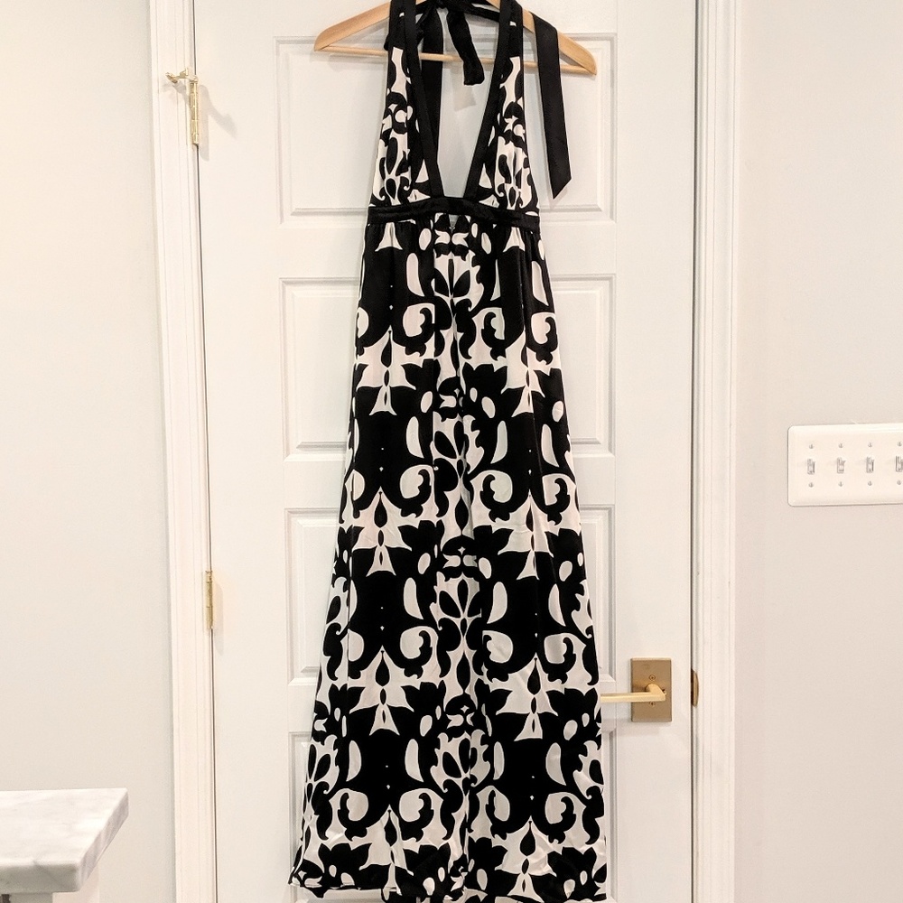 100% Silk Banana Republic Halter Maxi Dress